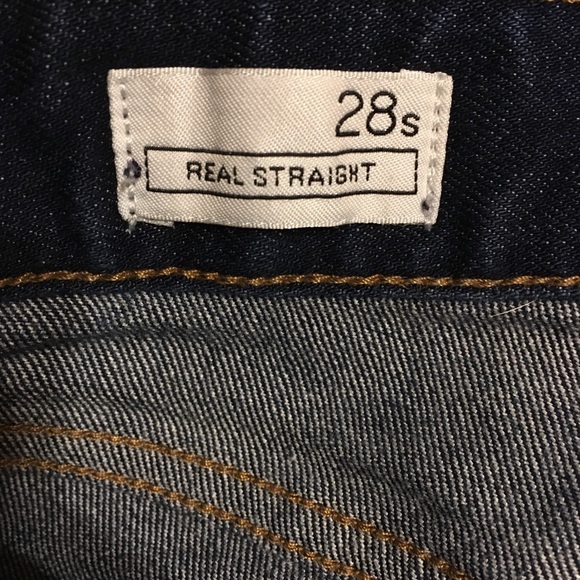 Gap Real Straight Jeans 28S Men’s Dark Wash Denim - Picture 6 of 8